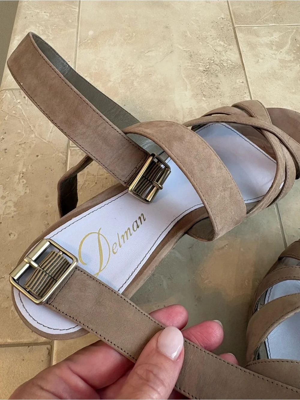 Delman suede sandal size 7 1/2